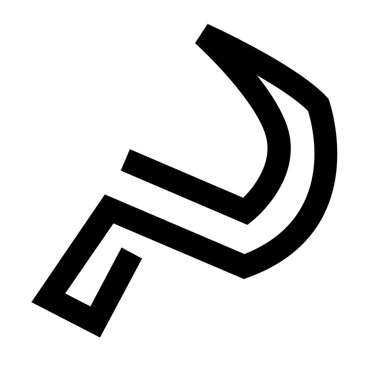hieroglyphs style sickle icon
