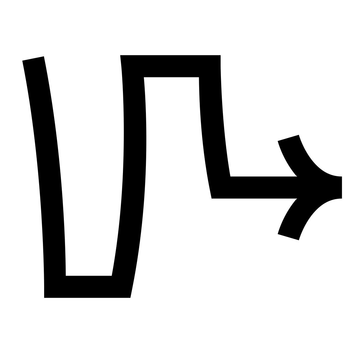hieroglyphs style flecha ondulada icon