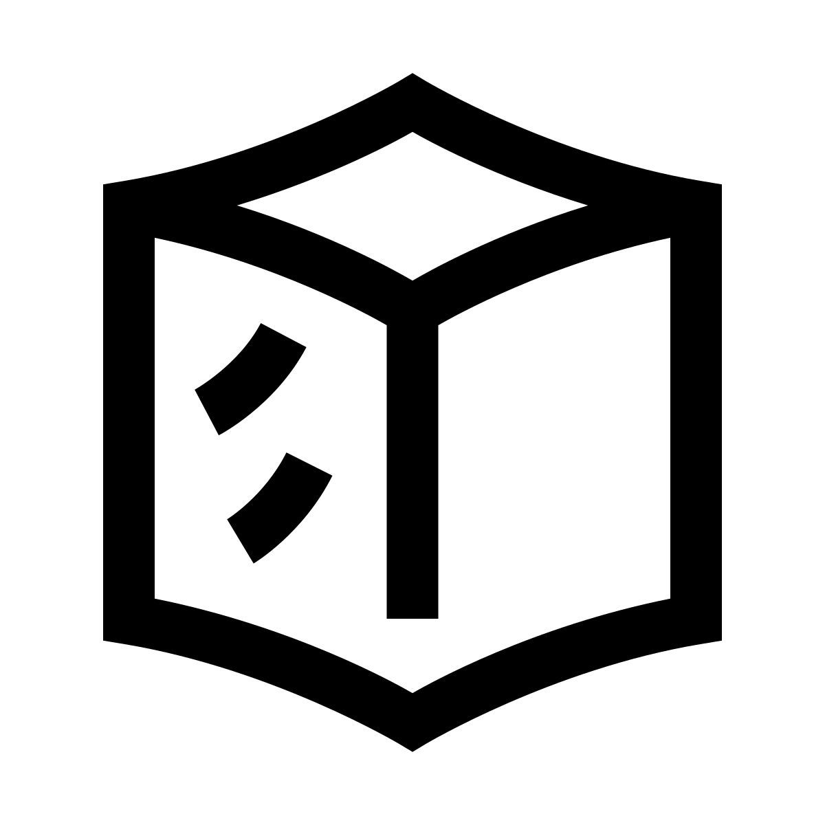 hieroglyphs style cube icon