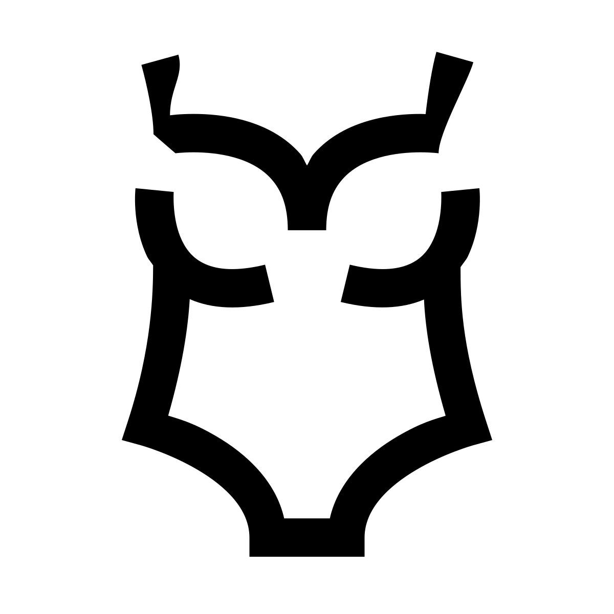 hieroglyphs style 水着 icon