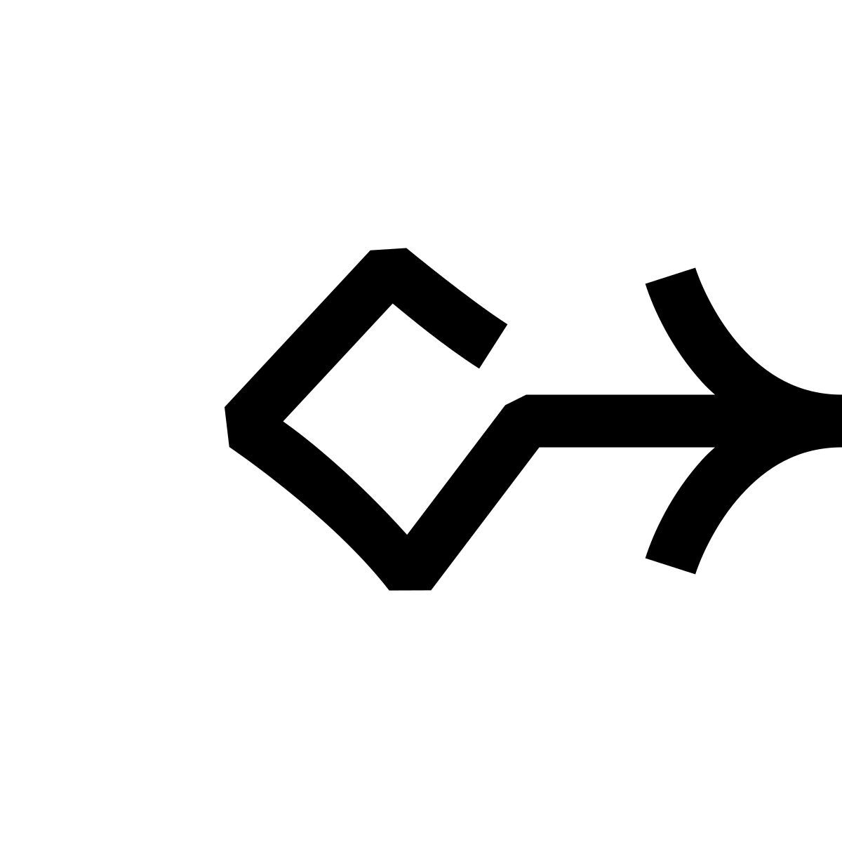 hieroglyphs style swipe right icon