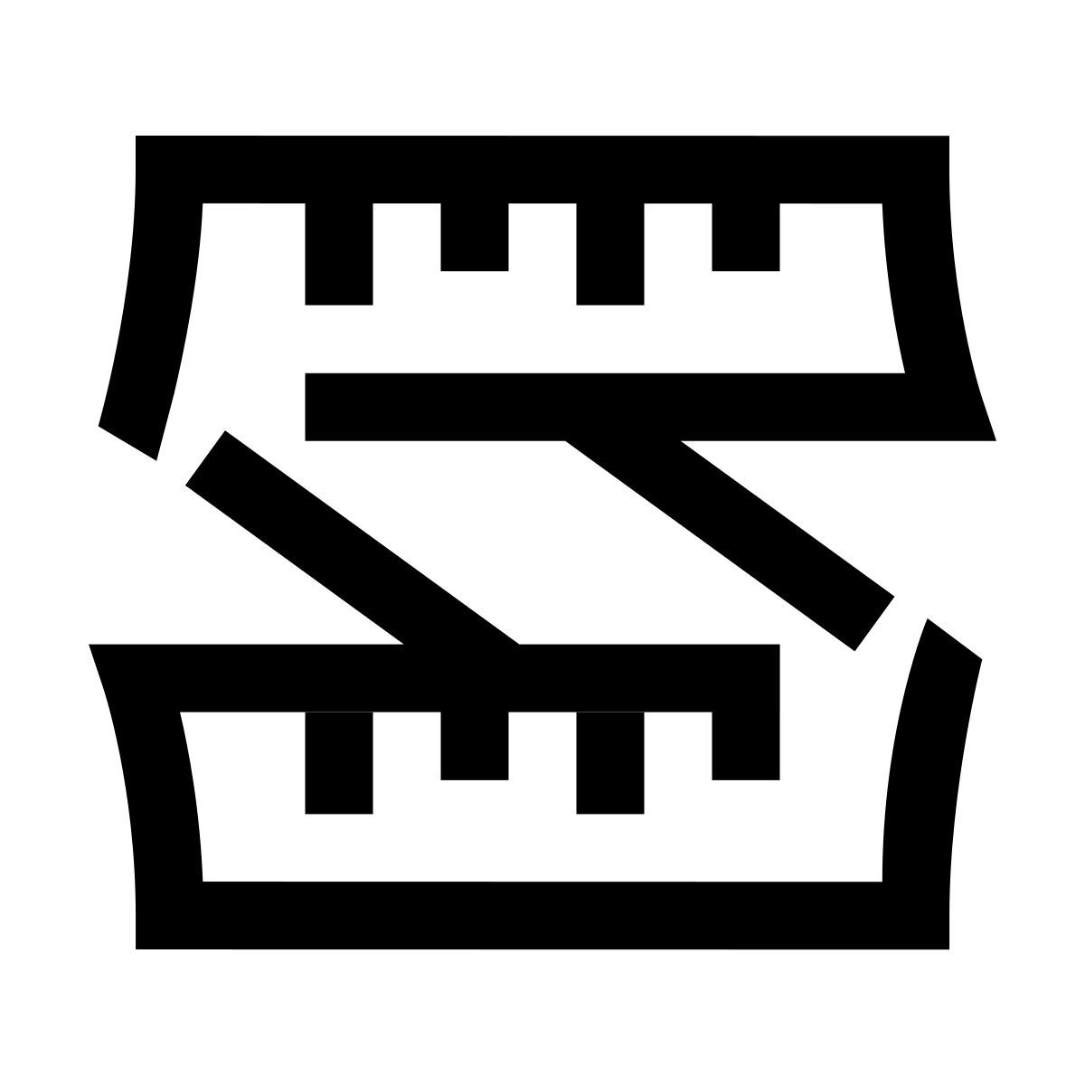 hieroglyphs style cinta métrica de costura icon