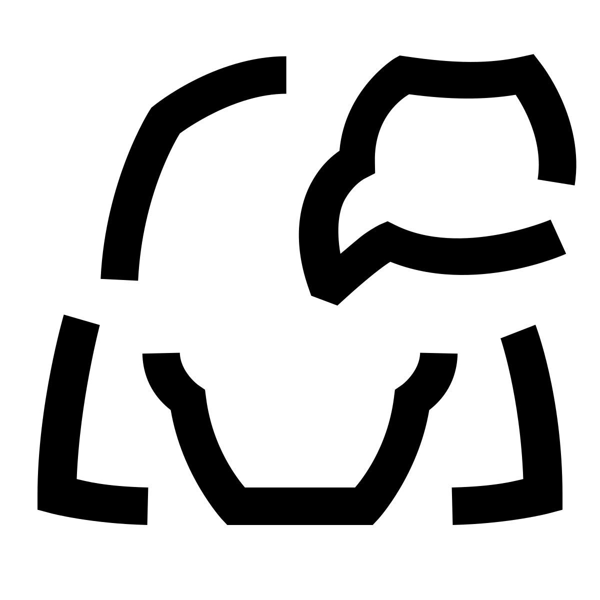 hieroglyphs style denkende frau icon