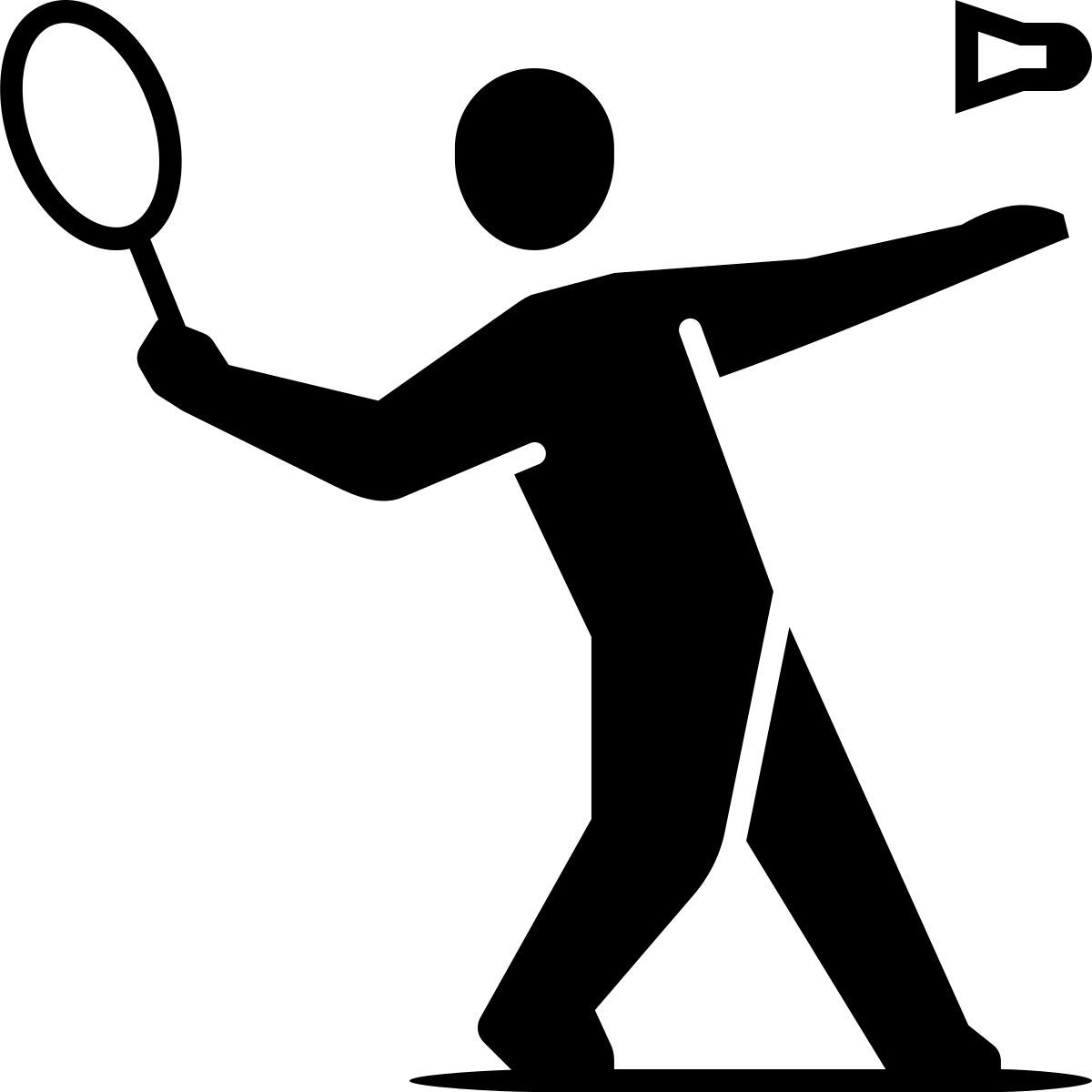 ink style badminton player icon