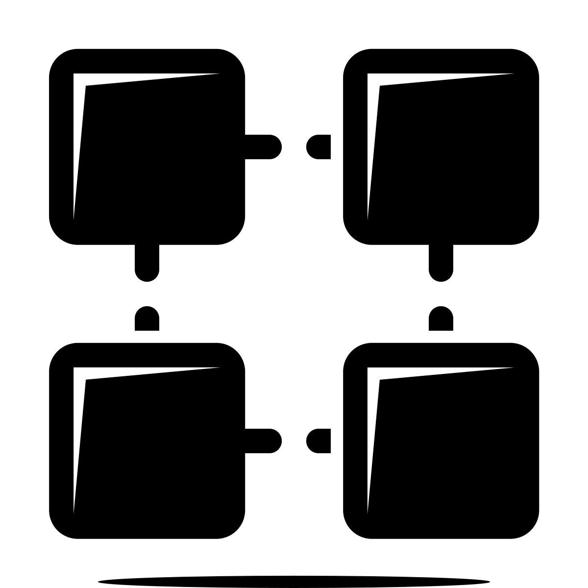 ink style 블록 체인 icon
