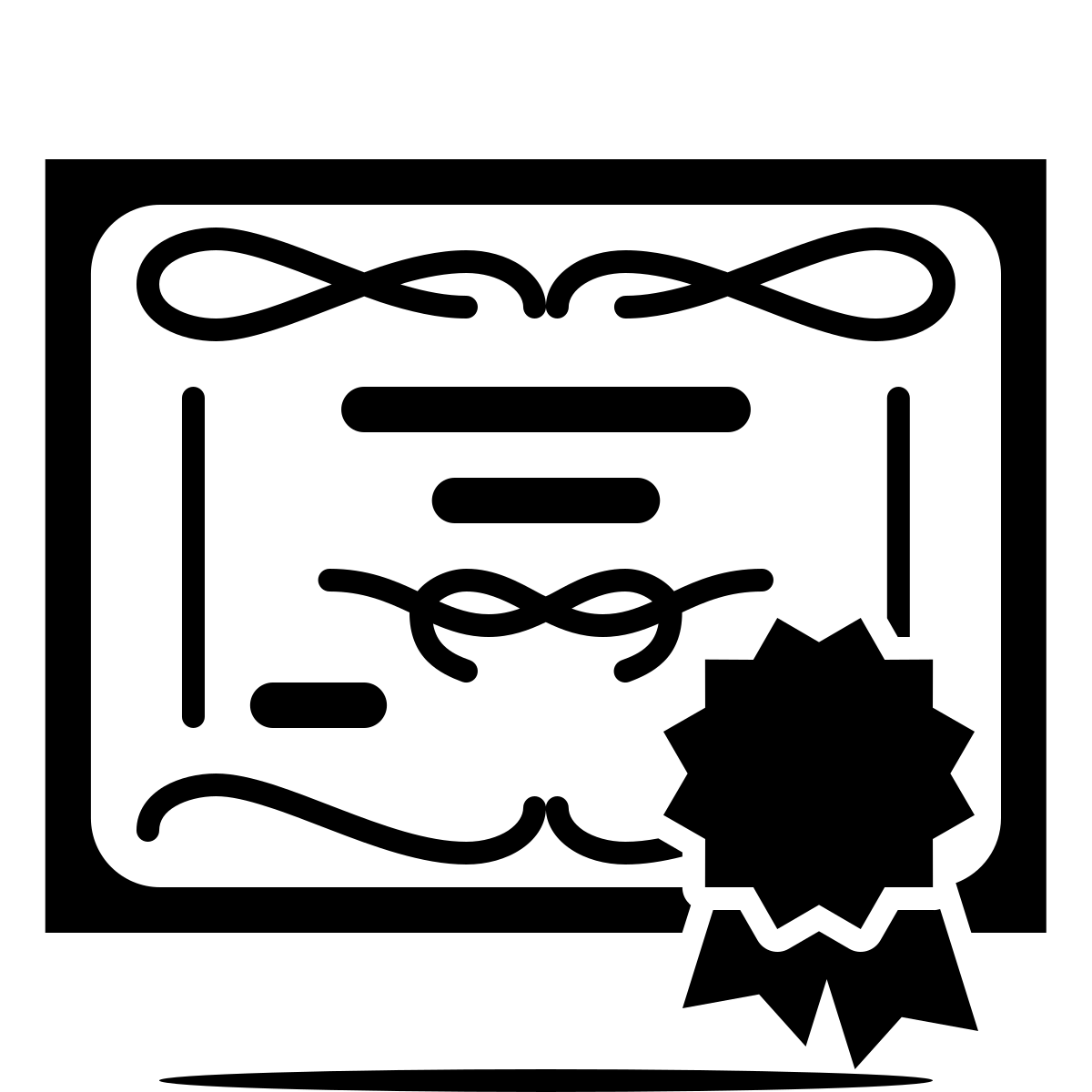 ink style certificate icon