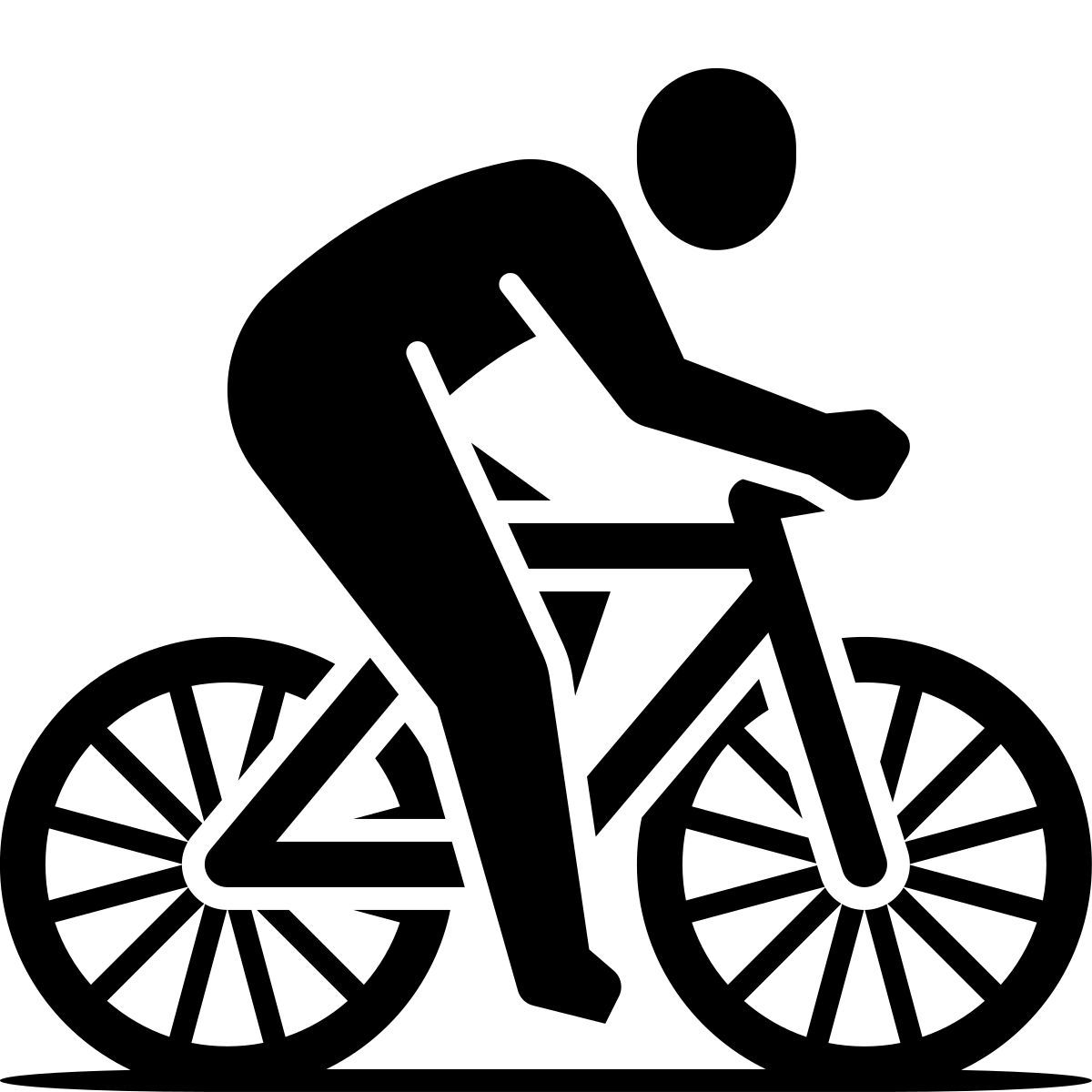 ink style radfahren auf straße icon