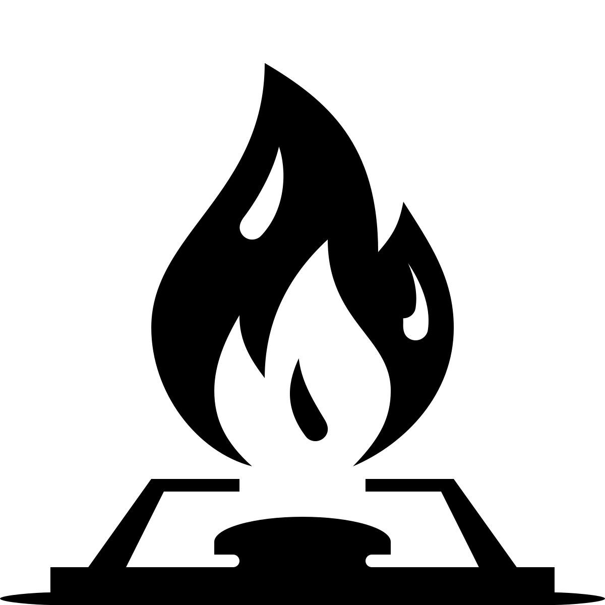 ink style gas burner icon