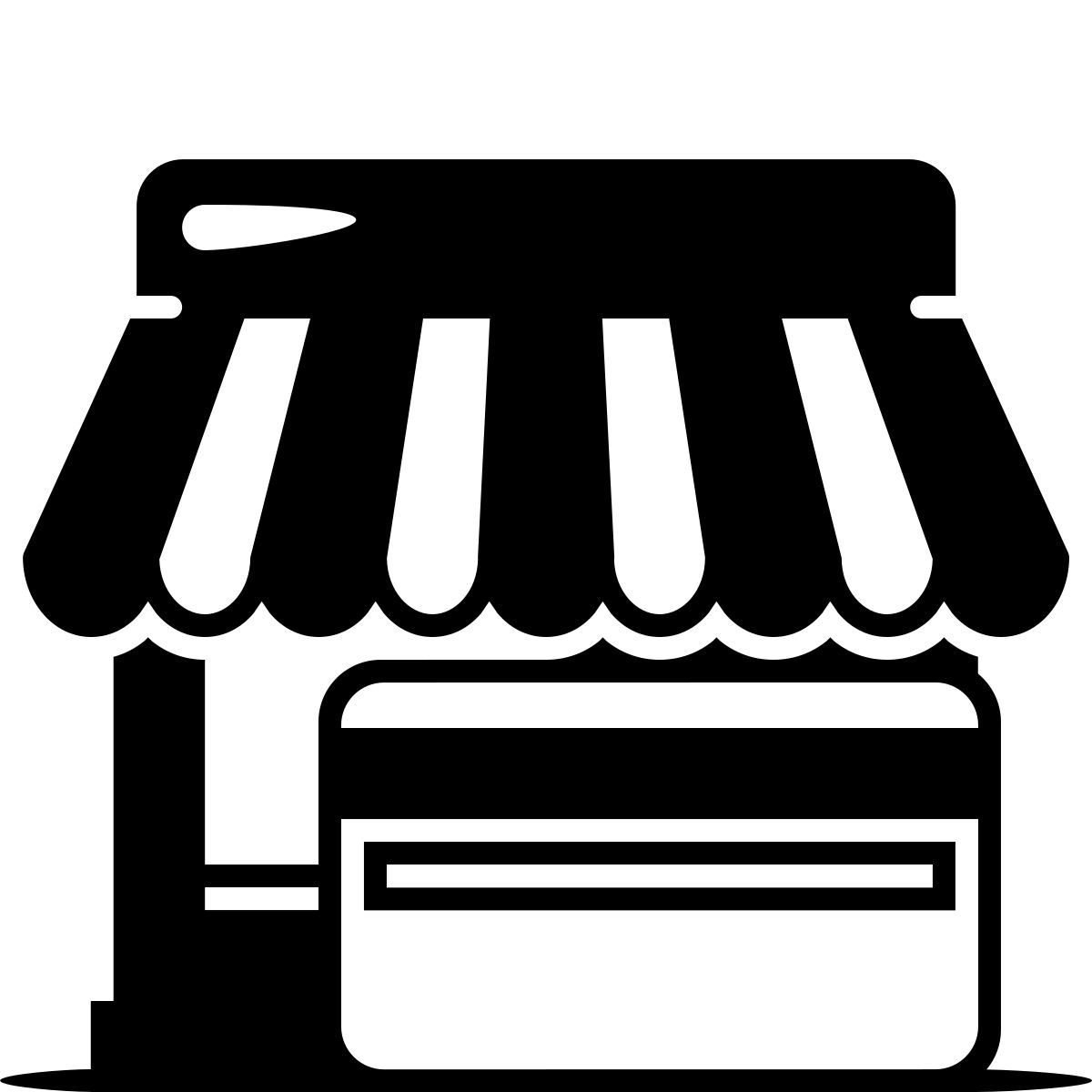 ink style online shop card payment icon
