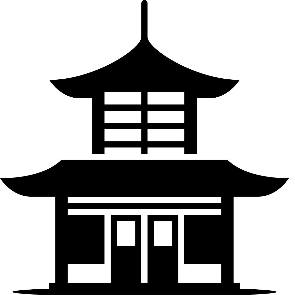 ink style pagoda icon