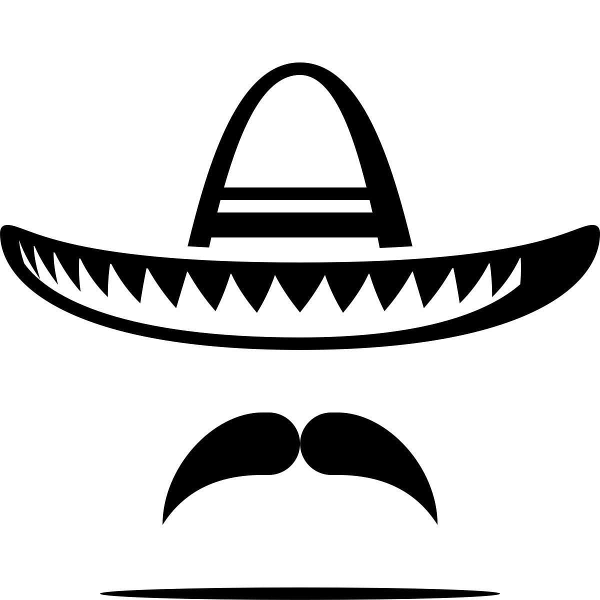 ink style sombrero icon