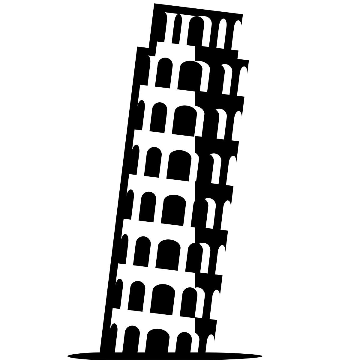 ink style torre de pisa icon