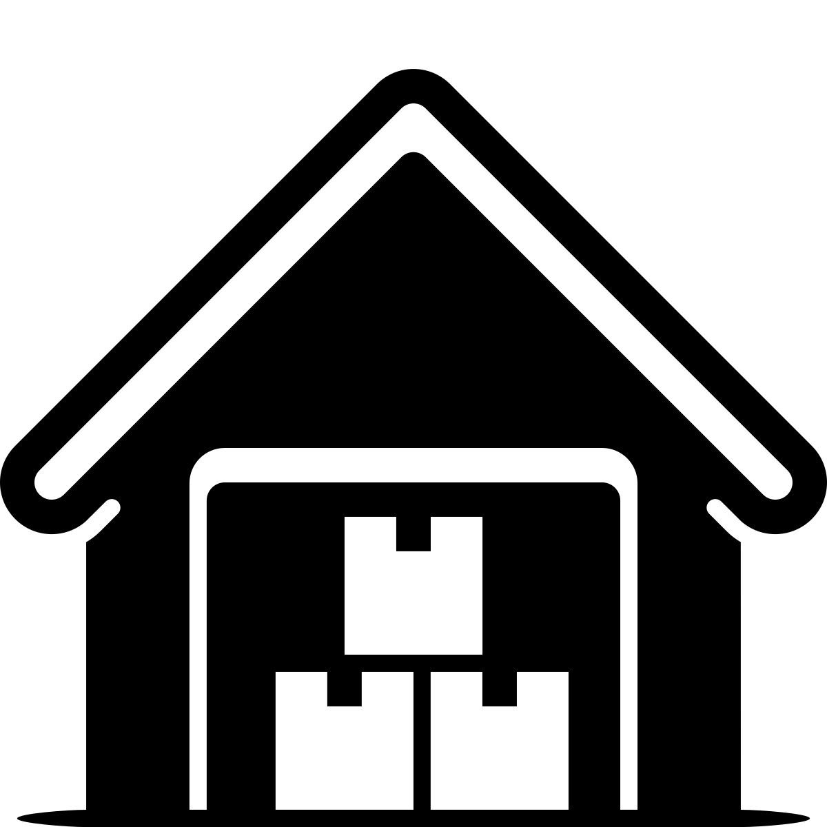 ink style warehouse icon