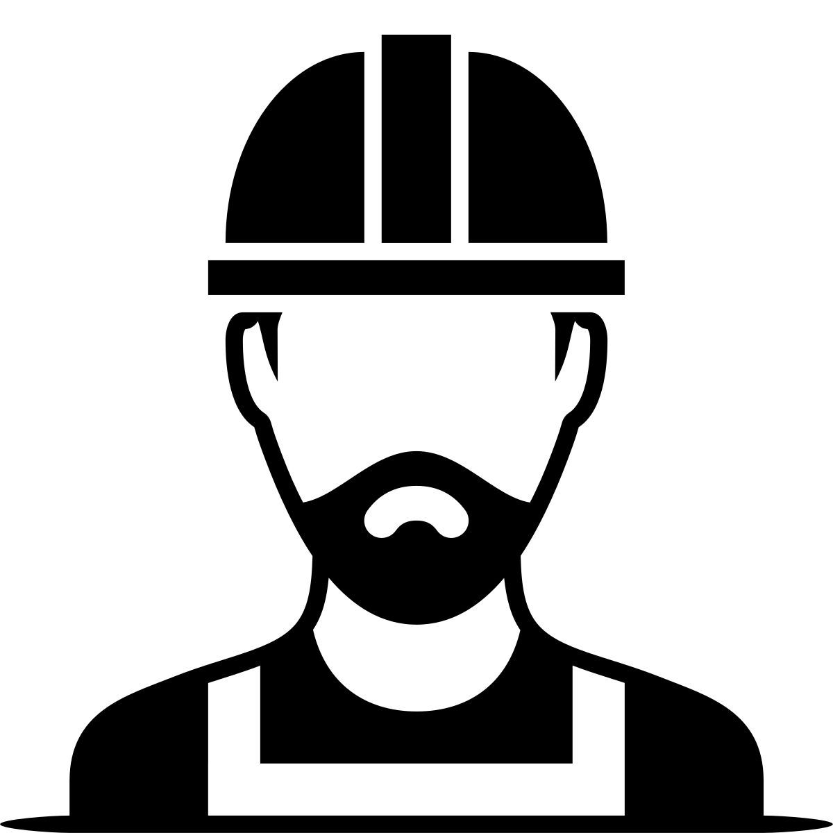 ink style arbeiter bart icon