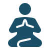 Una figura seduta in meditazione