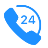 a blue phone icon with a number