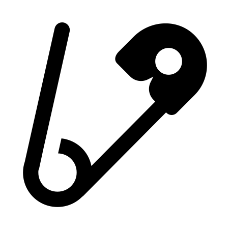 Ios 用 Glyph スタイルでの 安全ピン のアイコン
