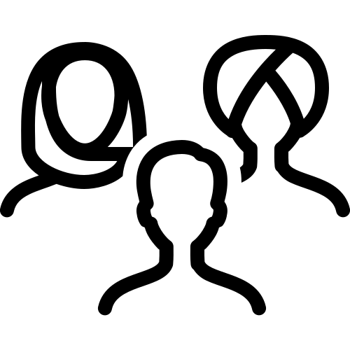 multikulturelle Menschen Icons im iOS-Stil