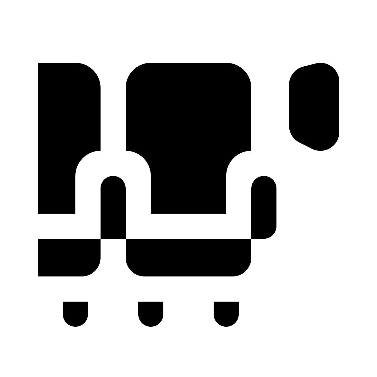 ios 17 glyph style 항공기 좌석 창 icon