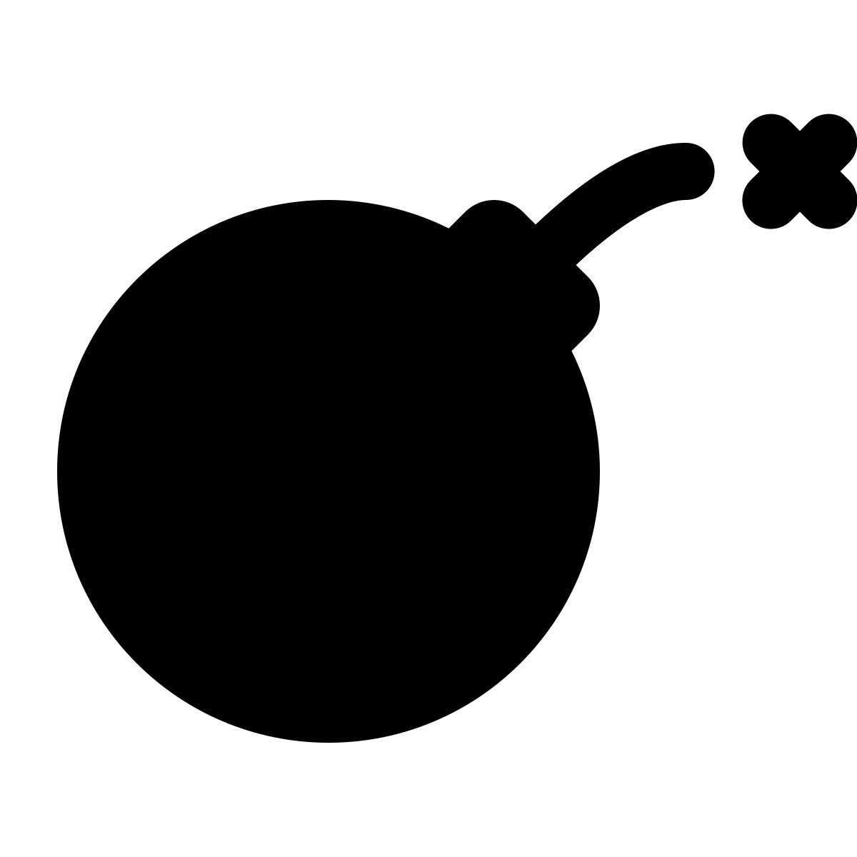 ios 17 glyph style bomb with burning wick icon