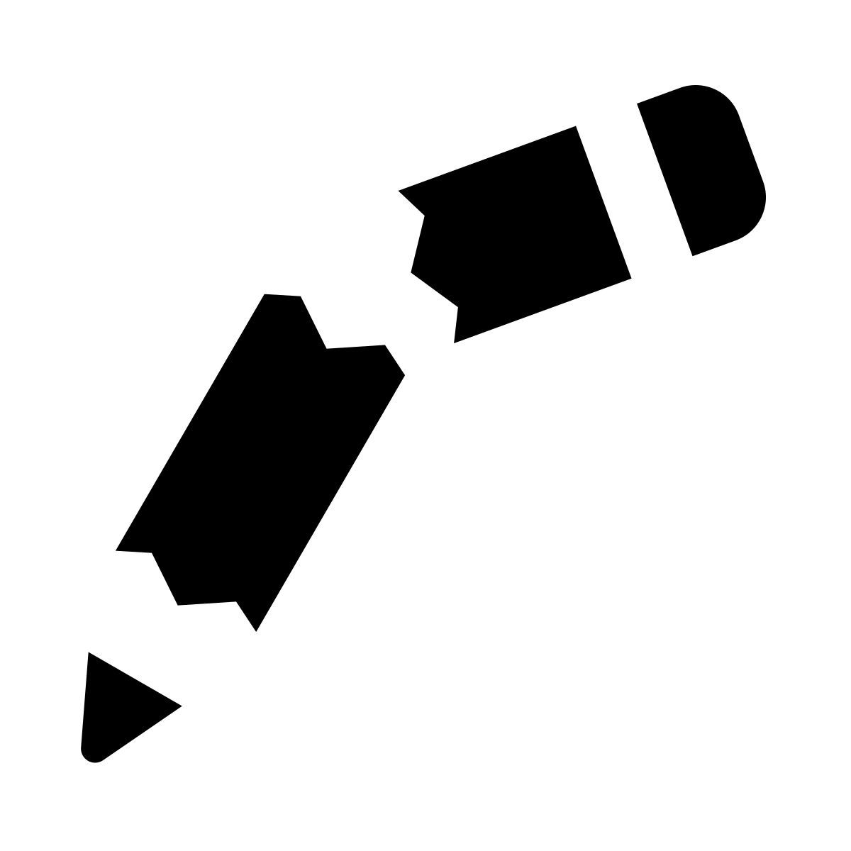 ios 17 glyph style crayon cassé icon