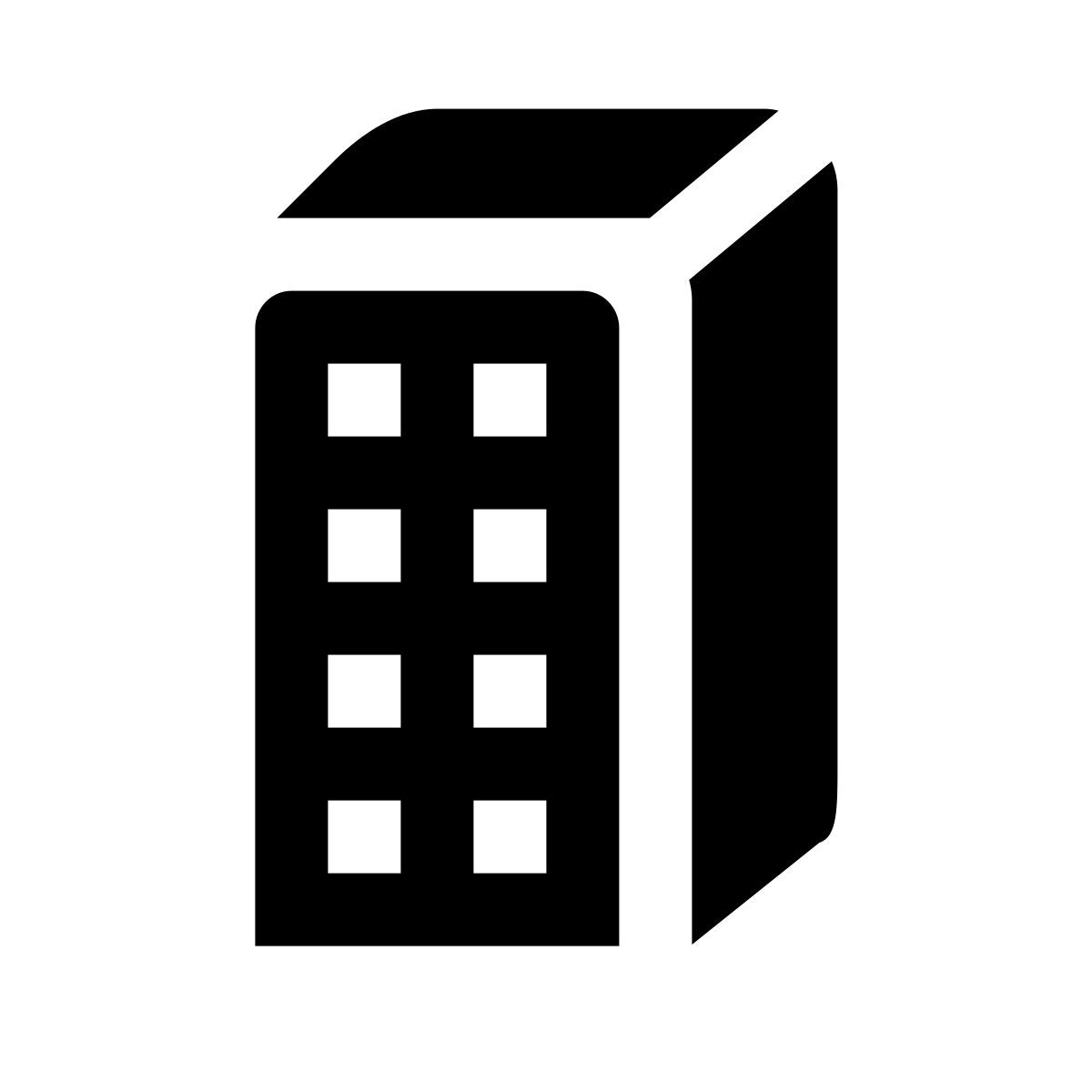 ios 17 glyph style bâtiment avec vue de dessus icon