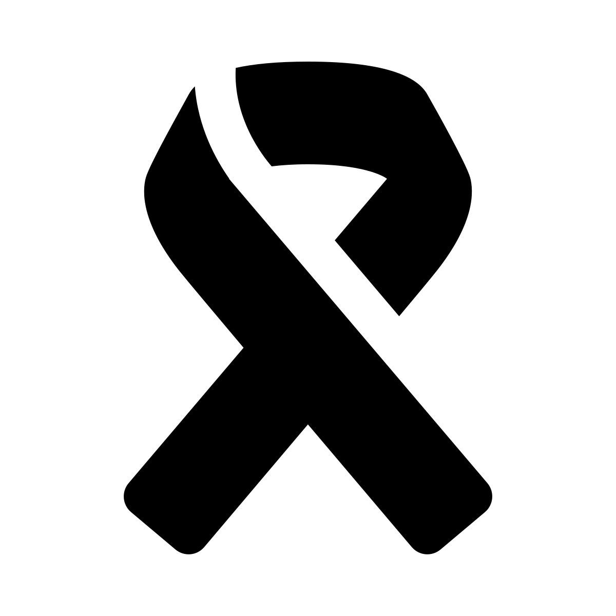 ios 17 glyph style cinta del cáncer icon