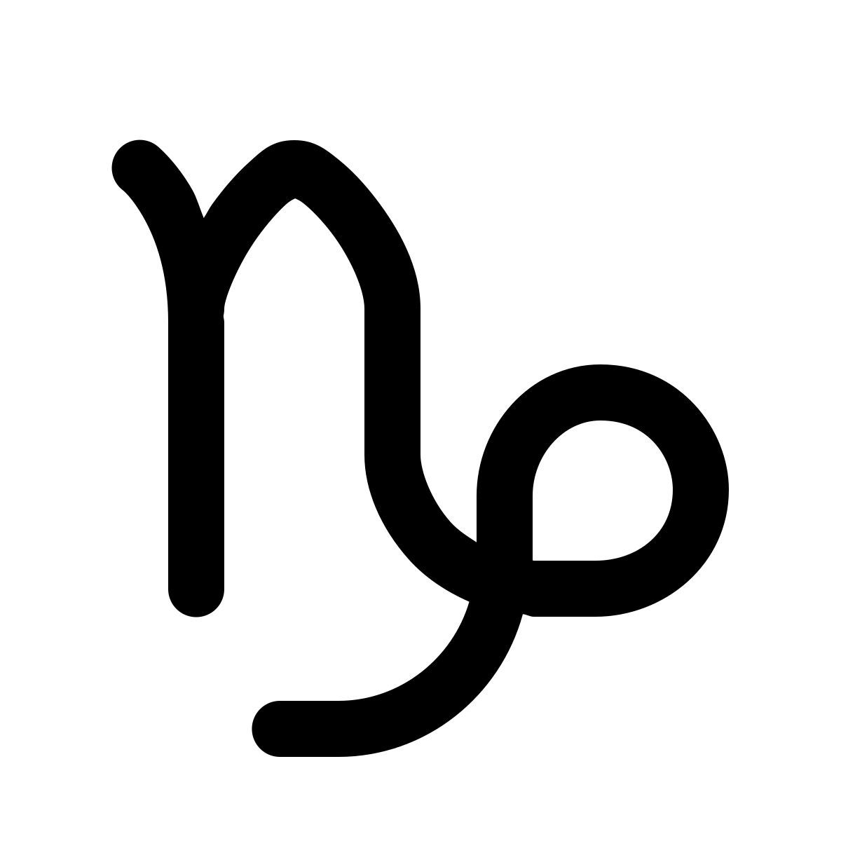 ios 17 glyph style capricornio icon