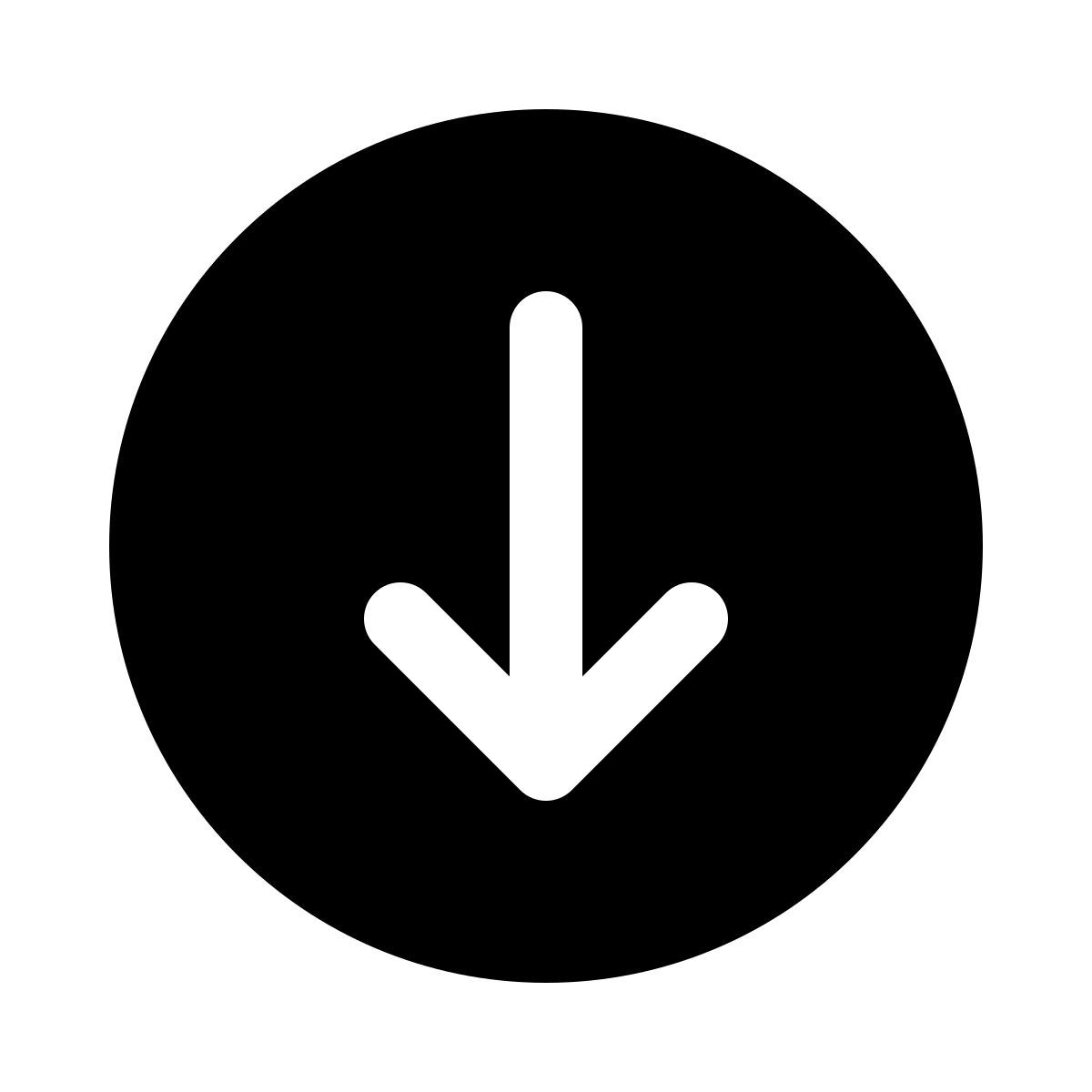 ios 17 glyph style 아래쪽 화살표 icon