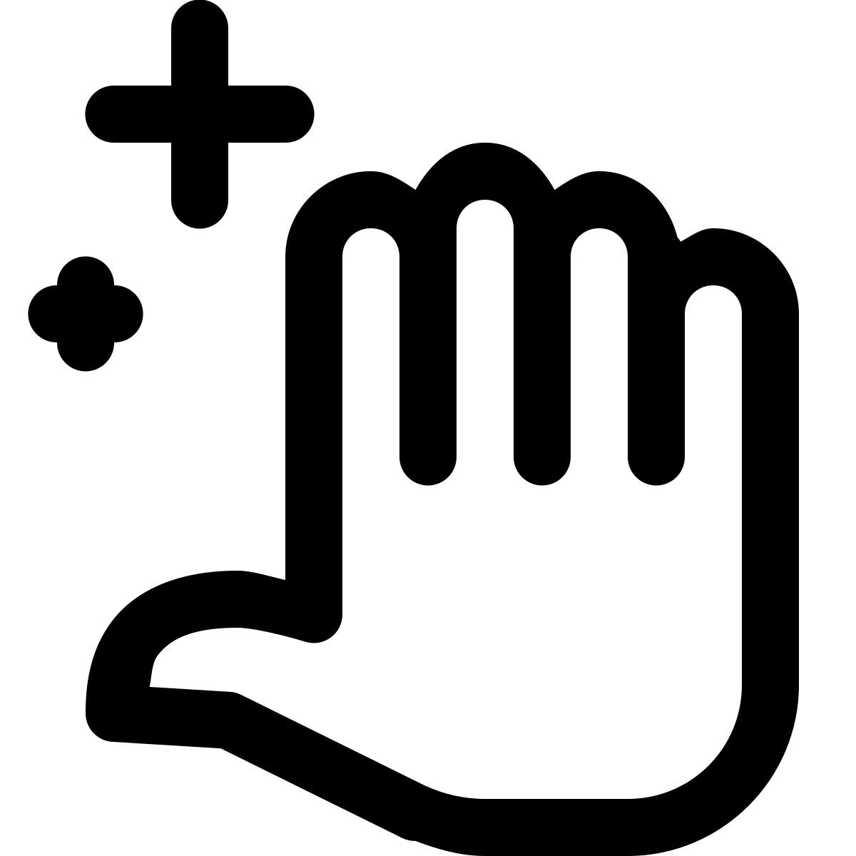 ios 17 glyph style manos limpias icon