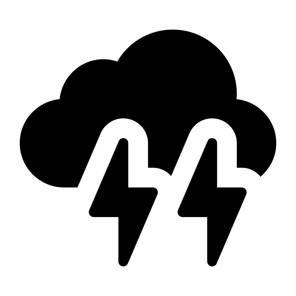 ios 17 glyph style nuvola e fulmini icon