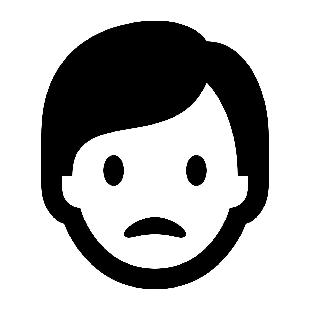 ios 17 glyph style 걱정스런 얼굴 icon