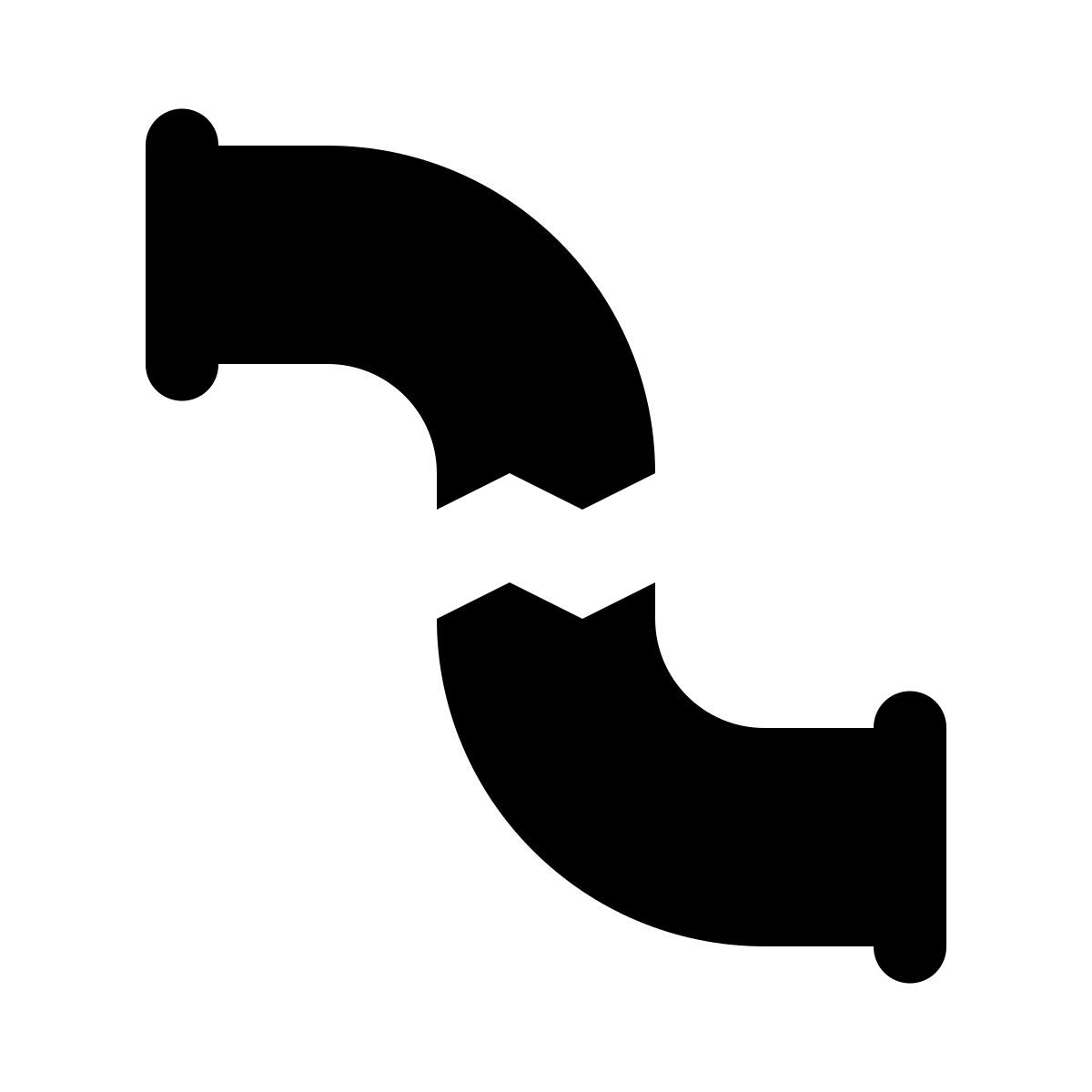 ios 17 glyph style 깨진 파이프 icon