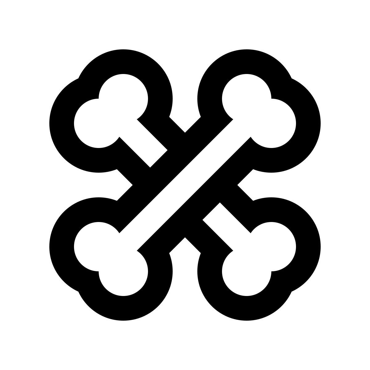 ios 17 glyph style 骨交叉 icon