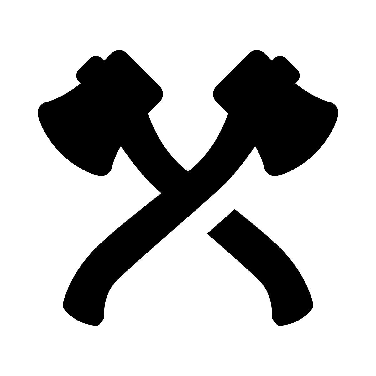 ios 17 glyph style gekreuzte achsen icon