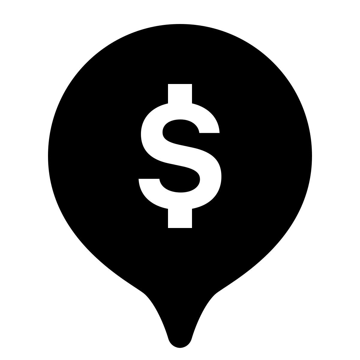 ios 17 glyph style marqueur dollar icon