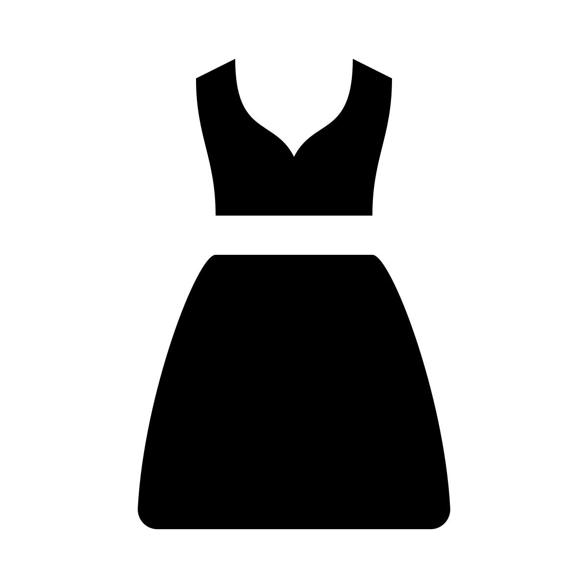 ios 17 glyph style vestido vista de frente icon