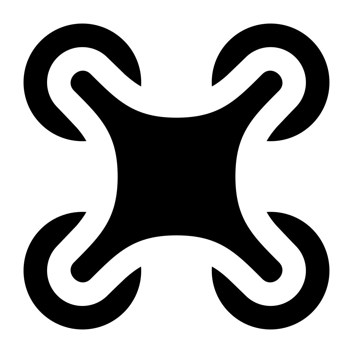 ios 17 glyph style 无人机底视图 icon