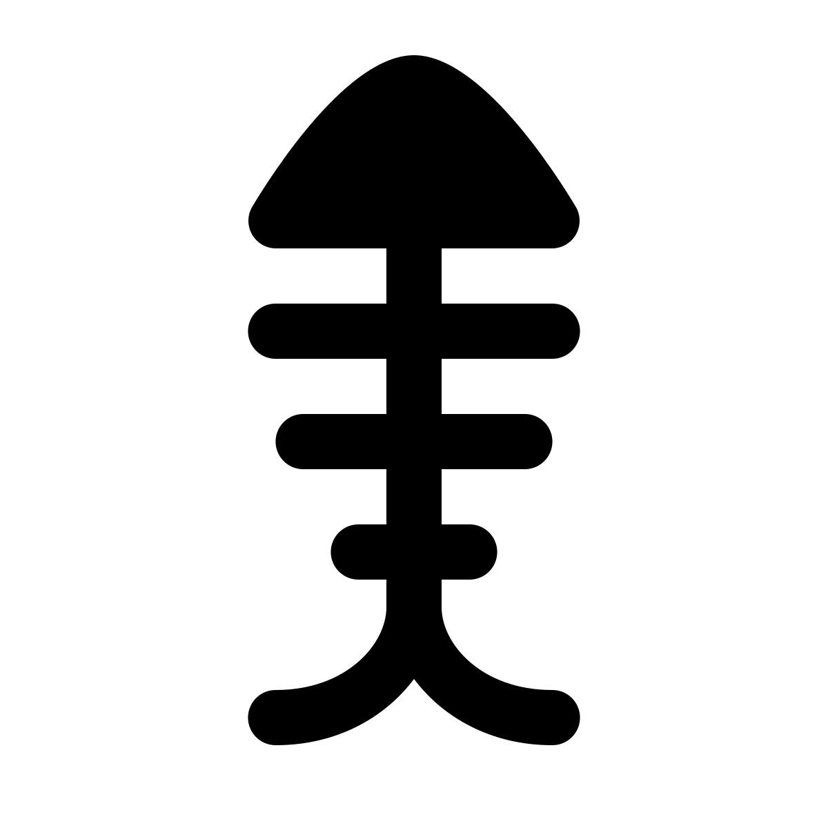 ios 17 glyph style 鱼骨 icon