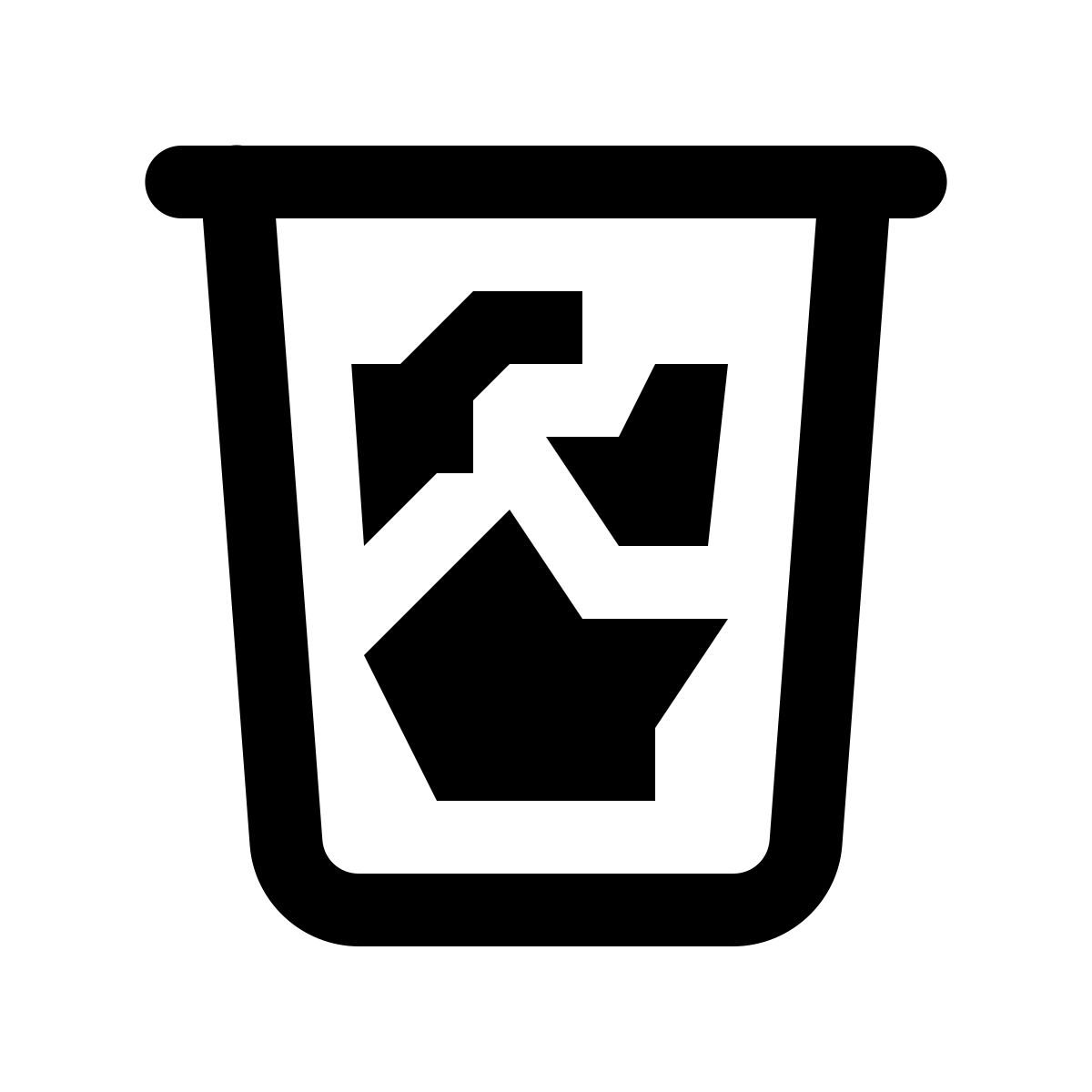 ios 17 glyph style 满的垃圾箱 icon