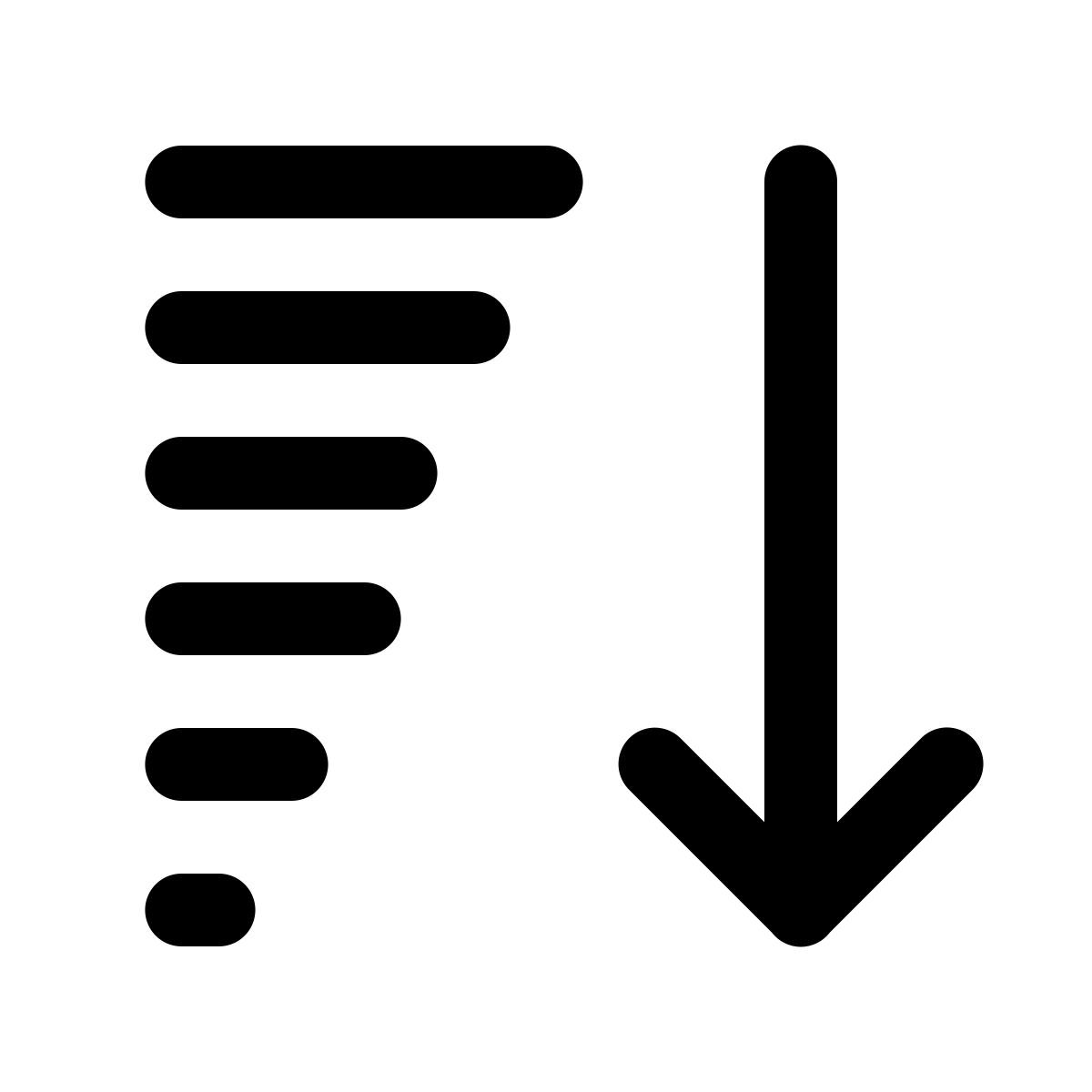 ios 17 glyph style descending sorting icon