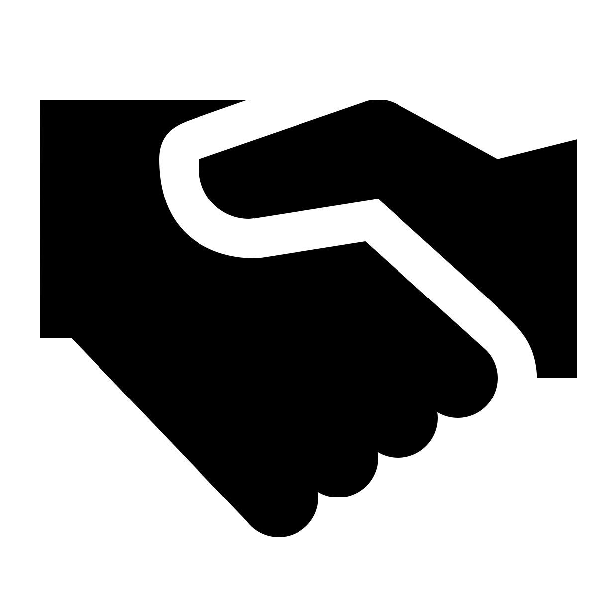 ios 17 glyph style apretón de manos icon