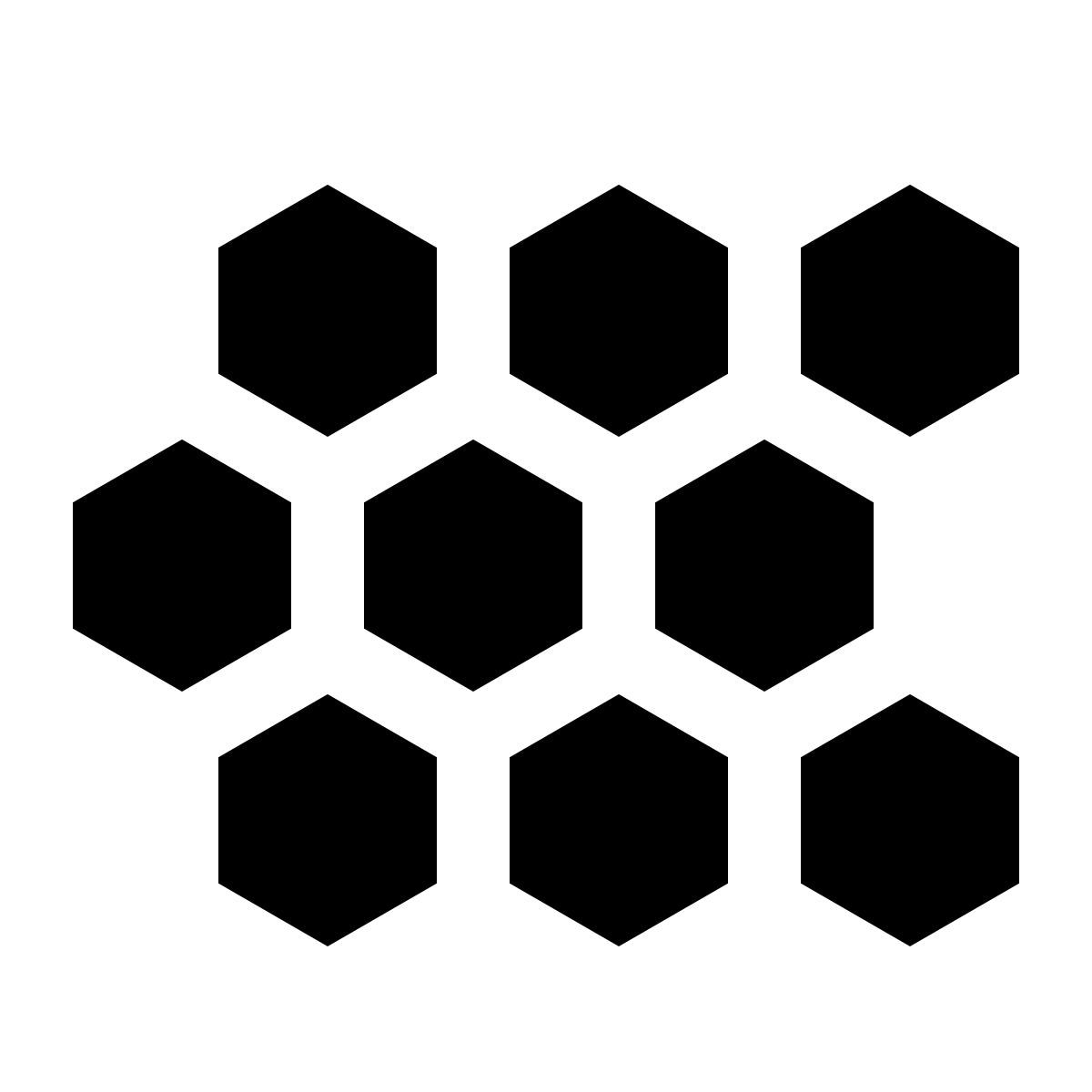 ios 17 glyph style patrón hexagonal icon