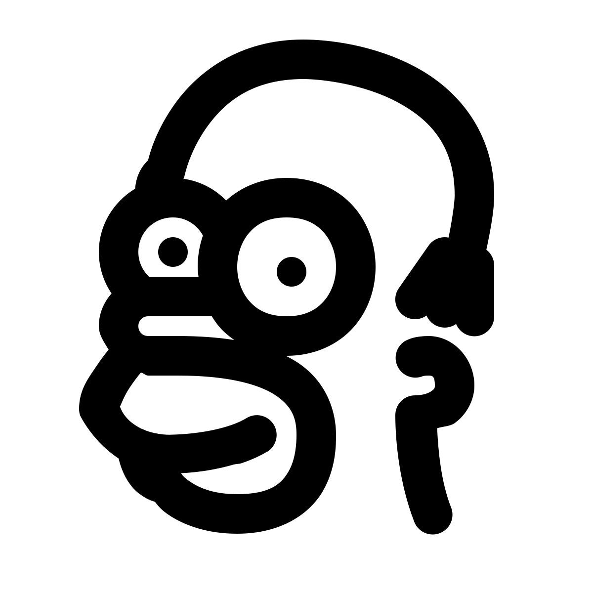 ios 17 glyph style homer simpson icon
