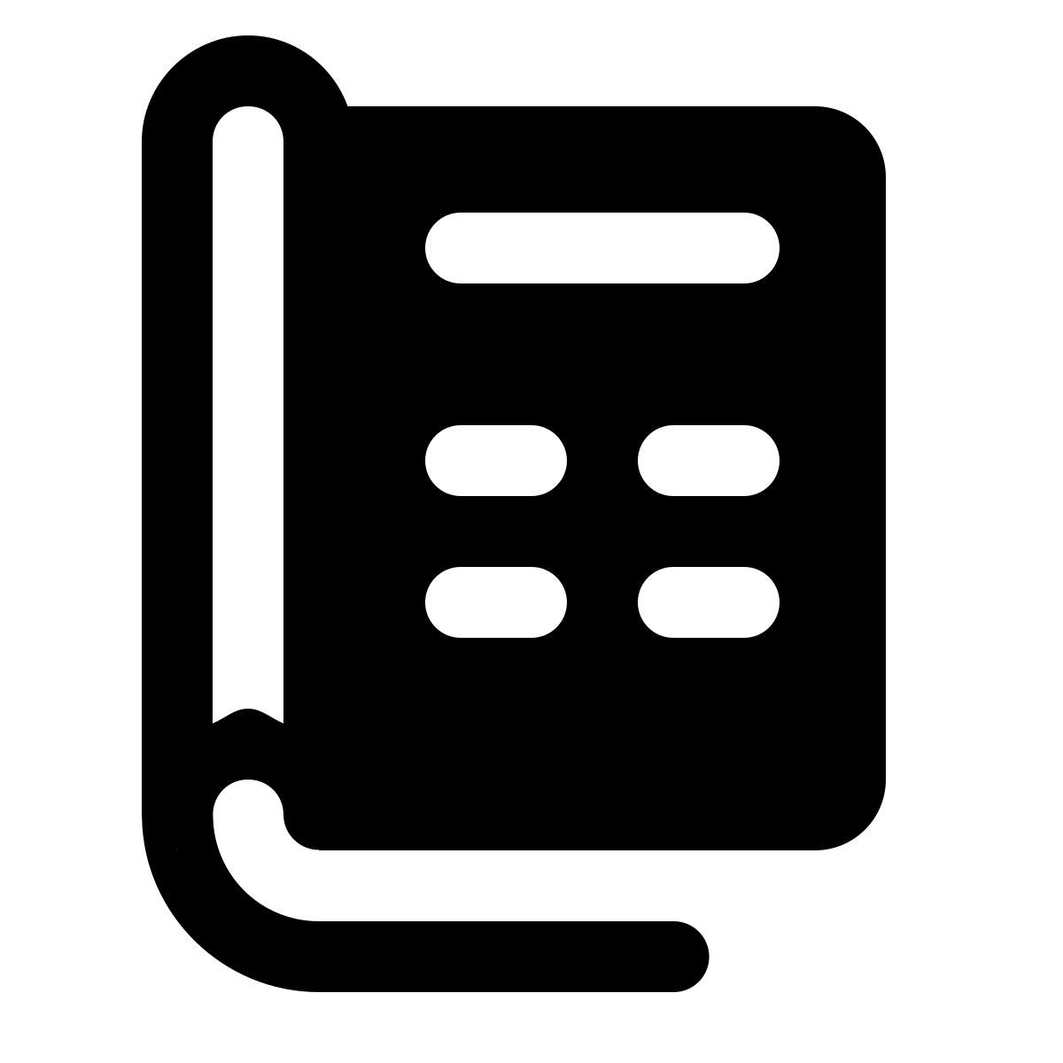 ios 17 glyph style 매거진 icon