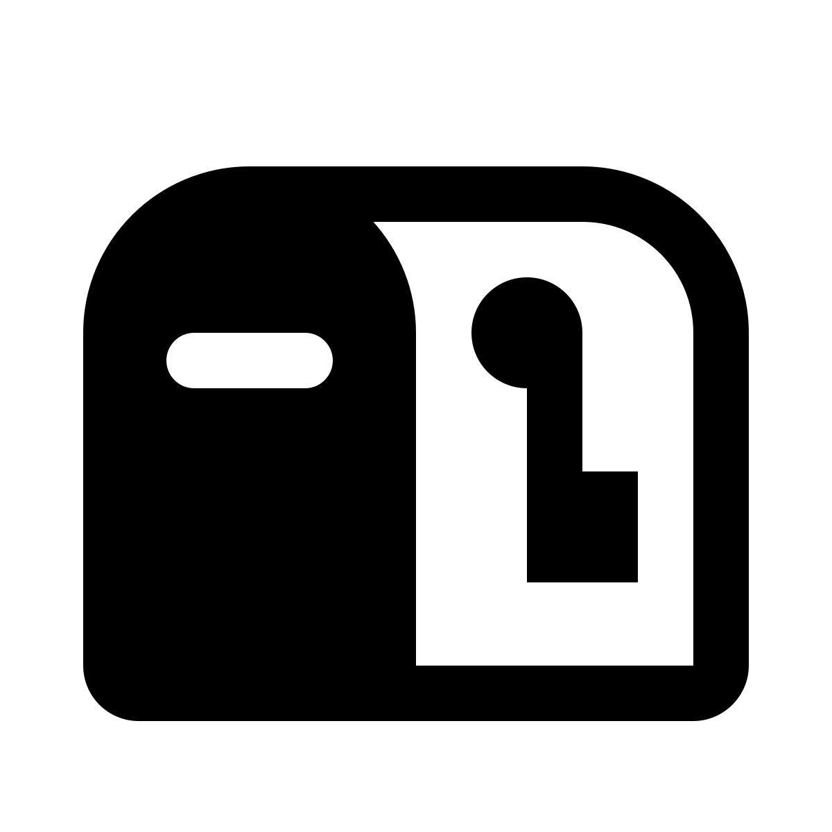 ios 17 glyph style buzón cerrado con la bandera hacia abajo icon