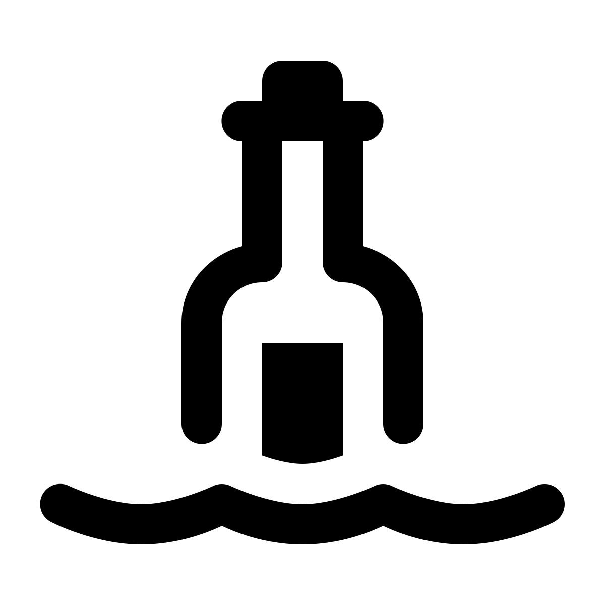 ios 17 glyph style 漂流瓶 icon