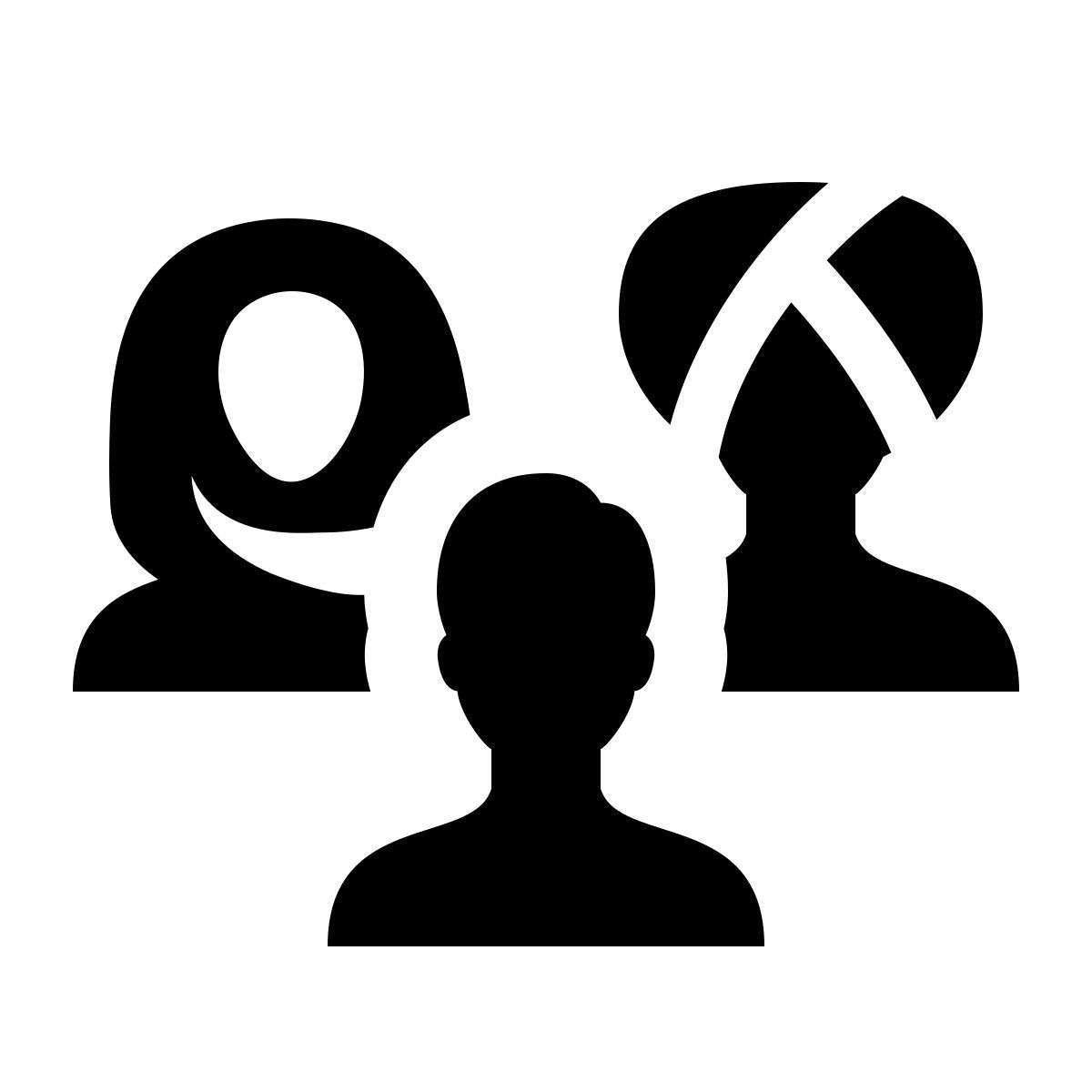 ios 17 glyph style personas multiculturales icon