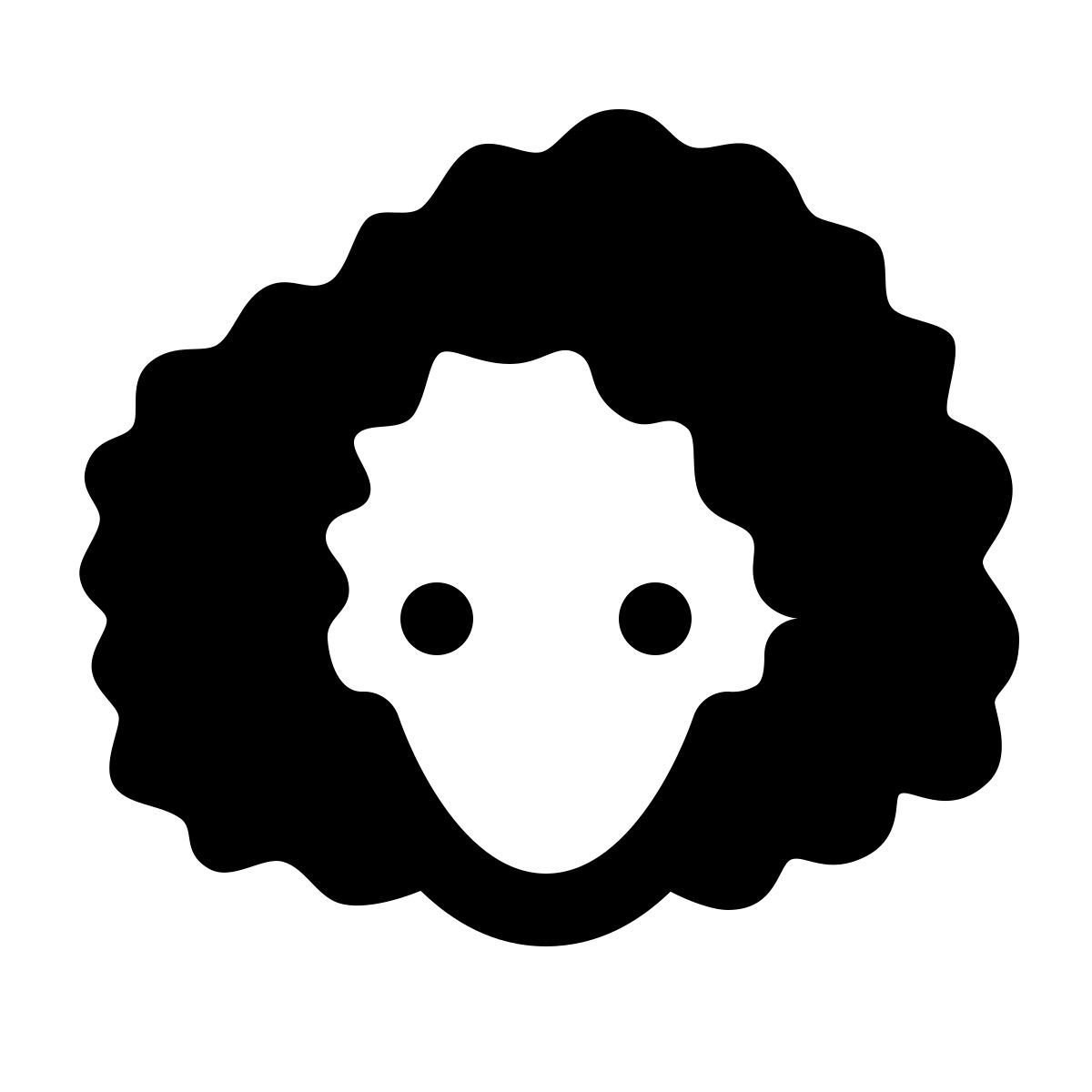 ios 17 glyph style cheveux nerd icon