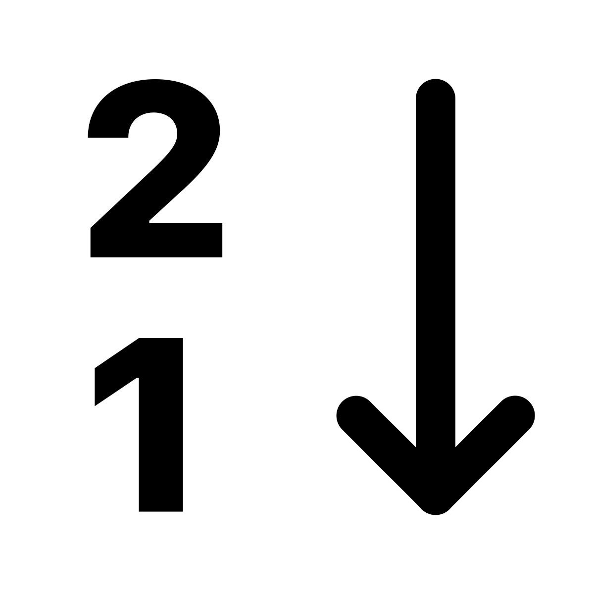 ios 17 glyph style tri numérique icon